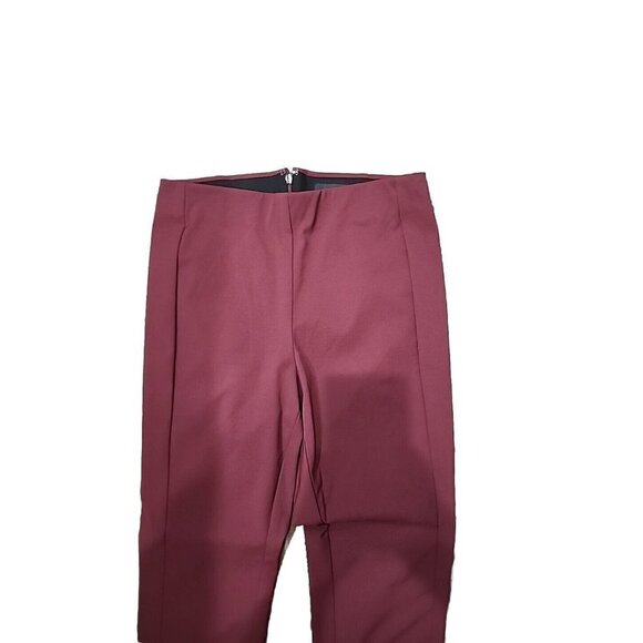 Theory Navalane Neoteric Womens Mid-Rise Burgundy Red Trouser Pants 4 - Picture 2 of 8